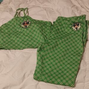 Dolls Kill Green Plaid Cartoon Top